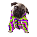 Green Twisted Moving Optical Illusion Dog Zip Up Hoodie