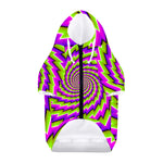 Green Twisted Moving Optical Illusion Dog Zip Up Hoodie