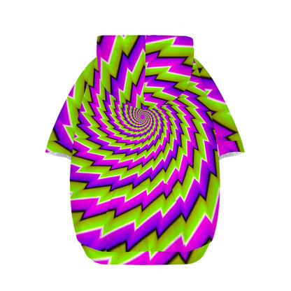 Green Twisted Moving Optical Illusion Dog Zip Up Hoodie