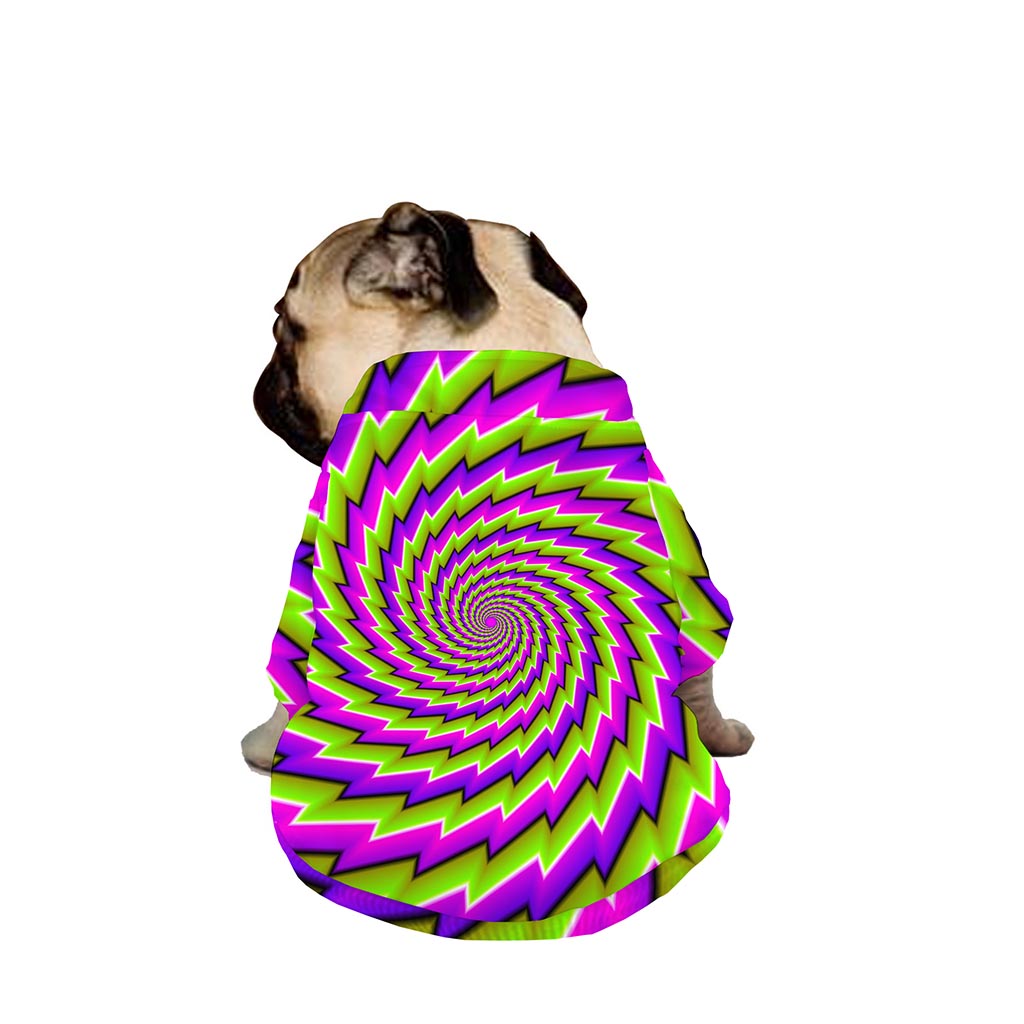 Green Twisted Moving Optical Illusion Dog Zip Up Jacket