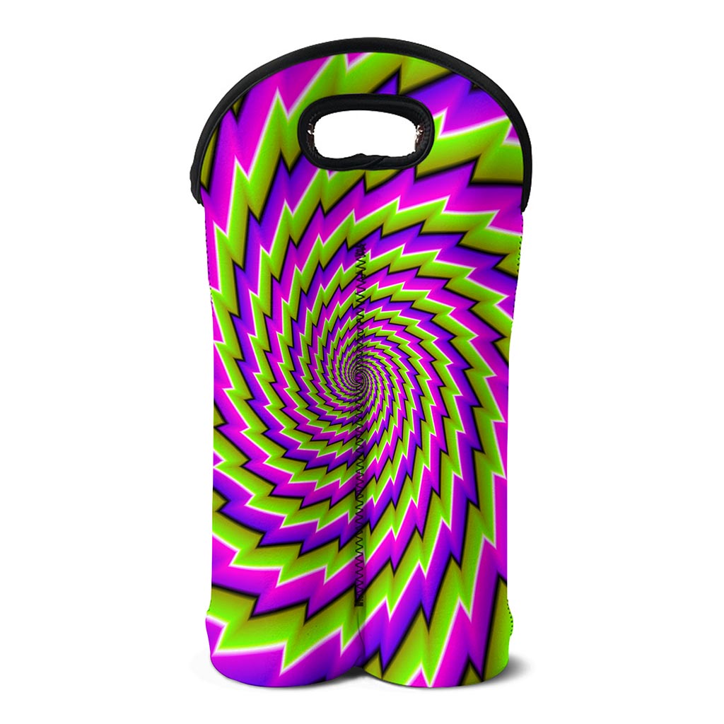 Green Twisted Moving Optical Illusion Double Neoprene Wine Tote