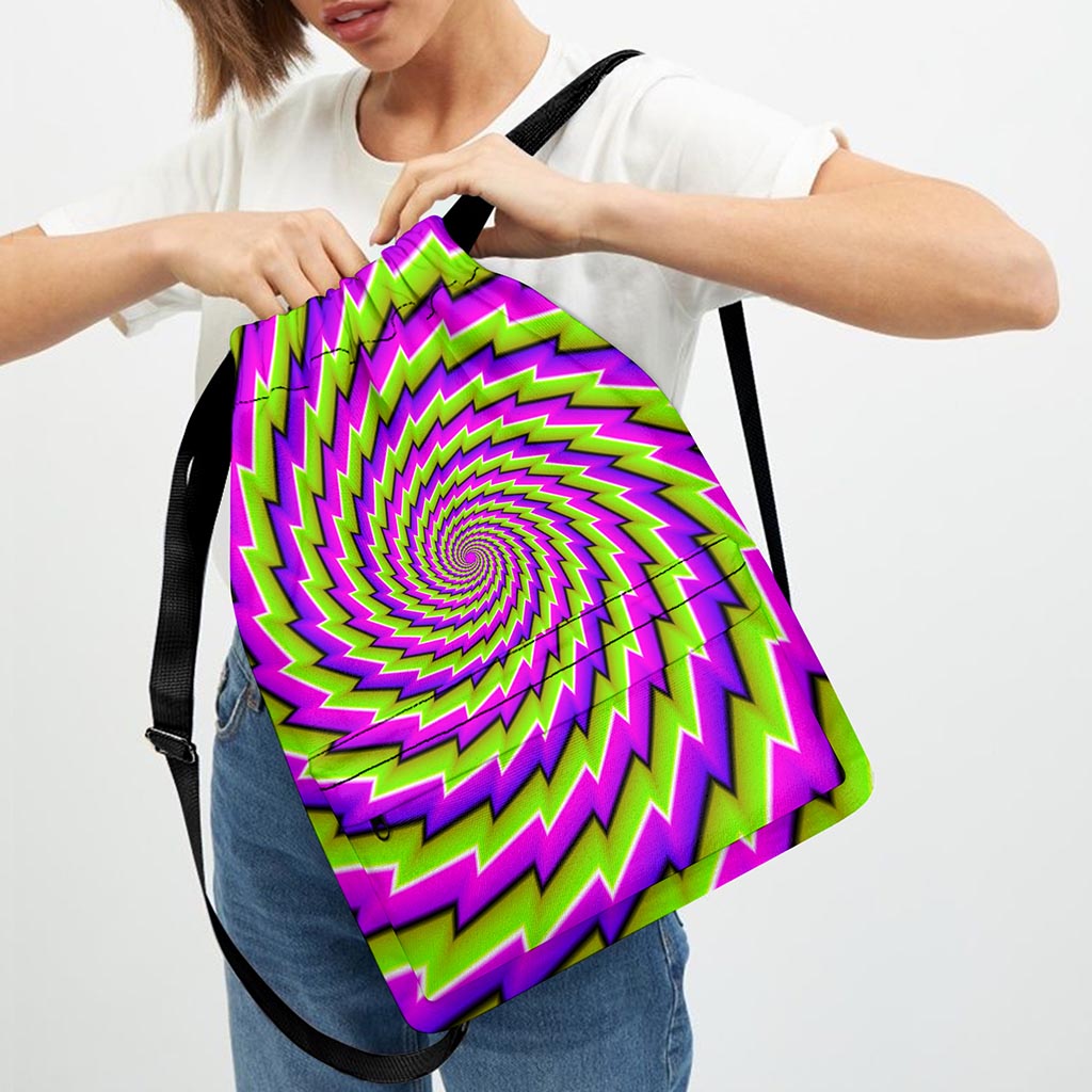 Green Twisted Moving Optical Illusion Drawstring Backpack