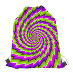 Green Twisted Moving Optical Illusion Drawstring Bag