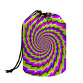 Green Twisted Moving Optical Illusion Drawstring Makeup Bag