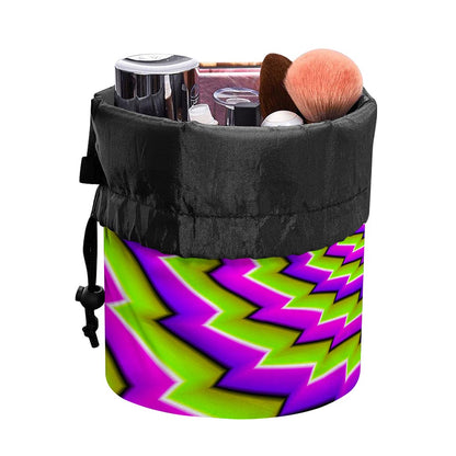 Green Twisted Moving Optical Illusion Drawstring Makeup Bag