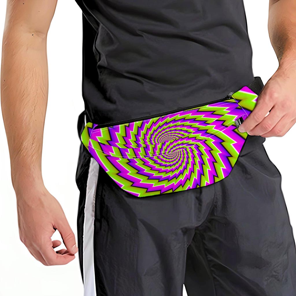 Green Twisted Moving Optical Illusion Fanny Pack