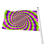 Green Twisted Moving Optical Illusion Flag