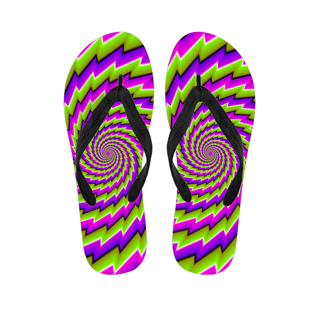 Green Twisted Moving Optical Illusion Flip Flops