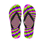 Green Twisted Moving Optical Illusion Flip Flops