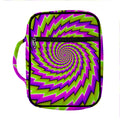 Green Twisted Moving Optical Illusion Front Pocket Bible Bag