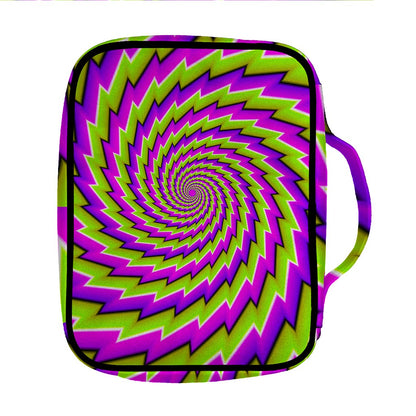 Green Twisted Moving Optical Illusion Front Pocket Bible Bag