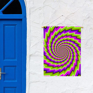 Green Twisted Moving Optical Illusion Garden Flag