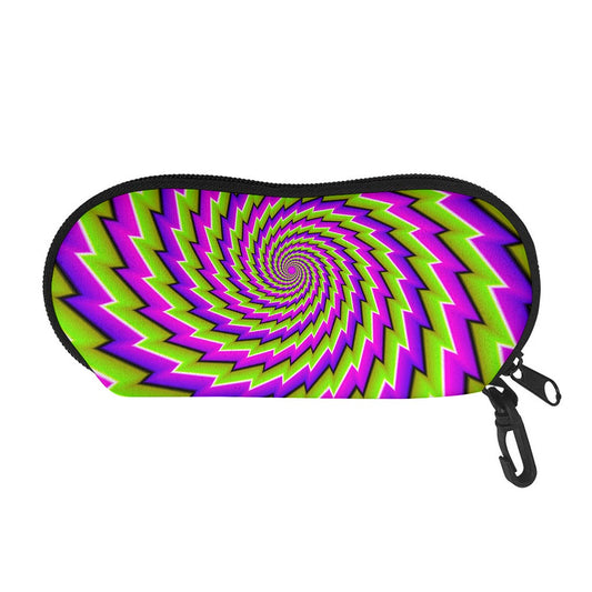 Green Twisted Moving Optical Illusion Glasses Case