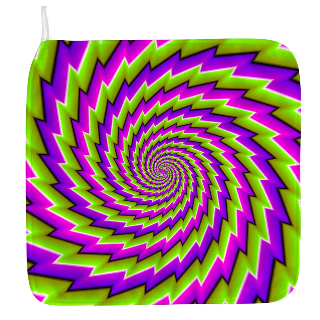 Green Twisted Moving Optical Illusion Hand Towel