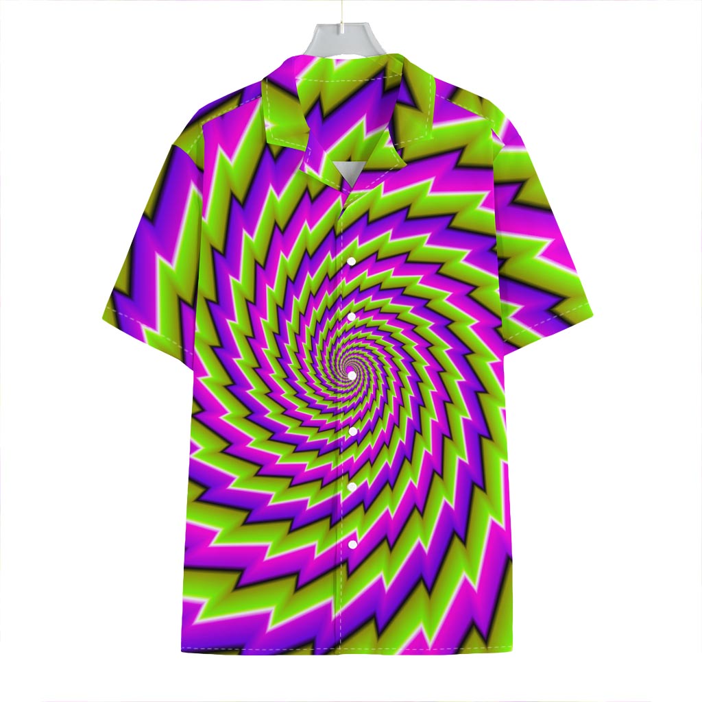 Green Twisted Moving Optical Illusion Hawaiian Shirt