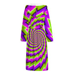 Green Twisted Moving Optical Illusion Hooded Bathrobe