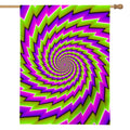 Green Twisted Moving Optical Illusion House Flag