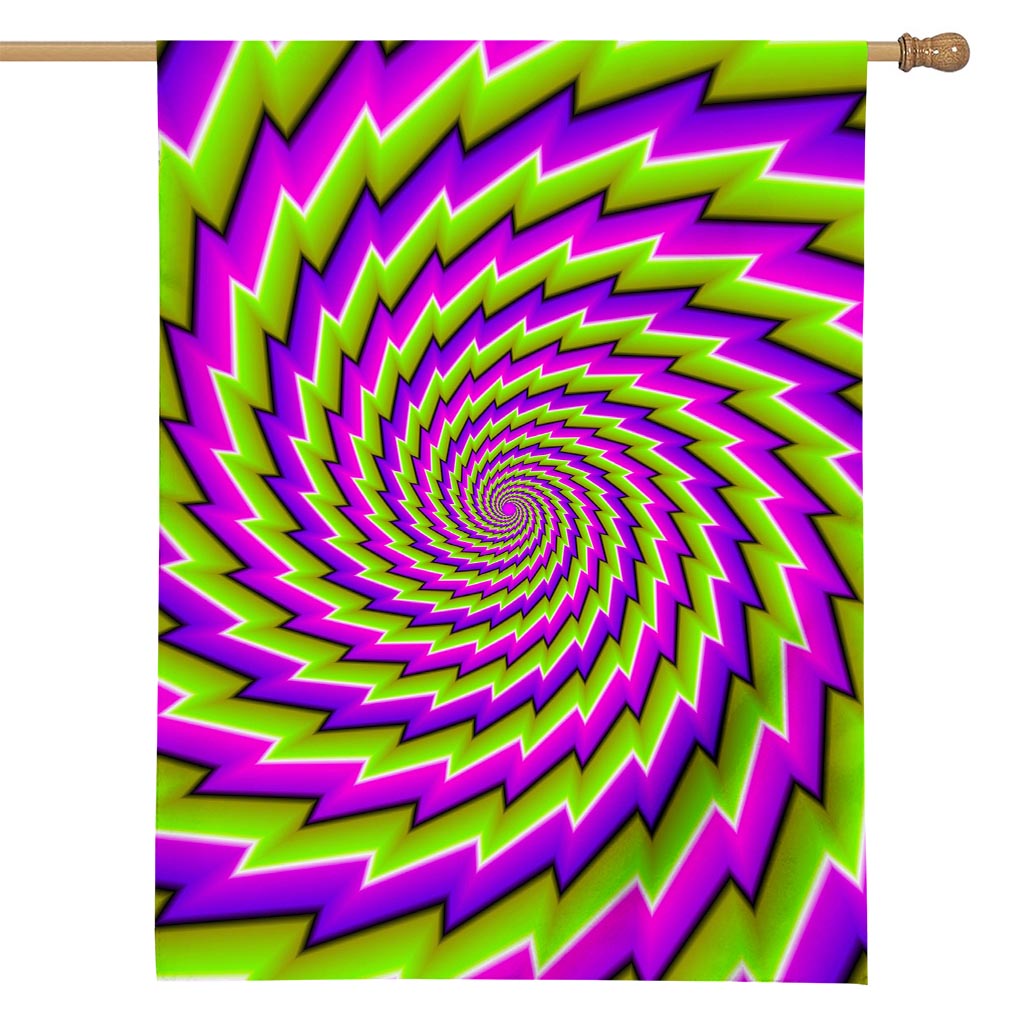Green Twisted Moving Optical Illusion House Flag