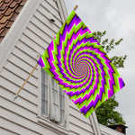 Green Twisted Moving Optical Illusion House Flag