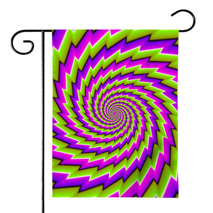 Green Twisted Moving Optical Illusion House Flag