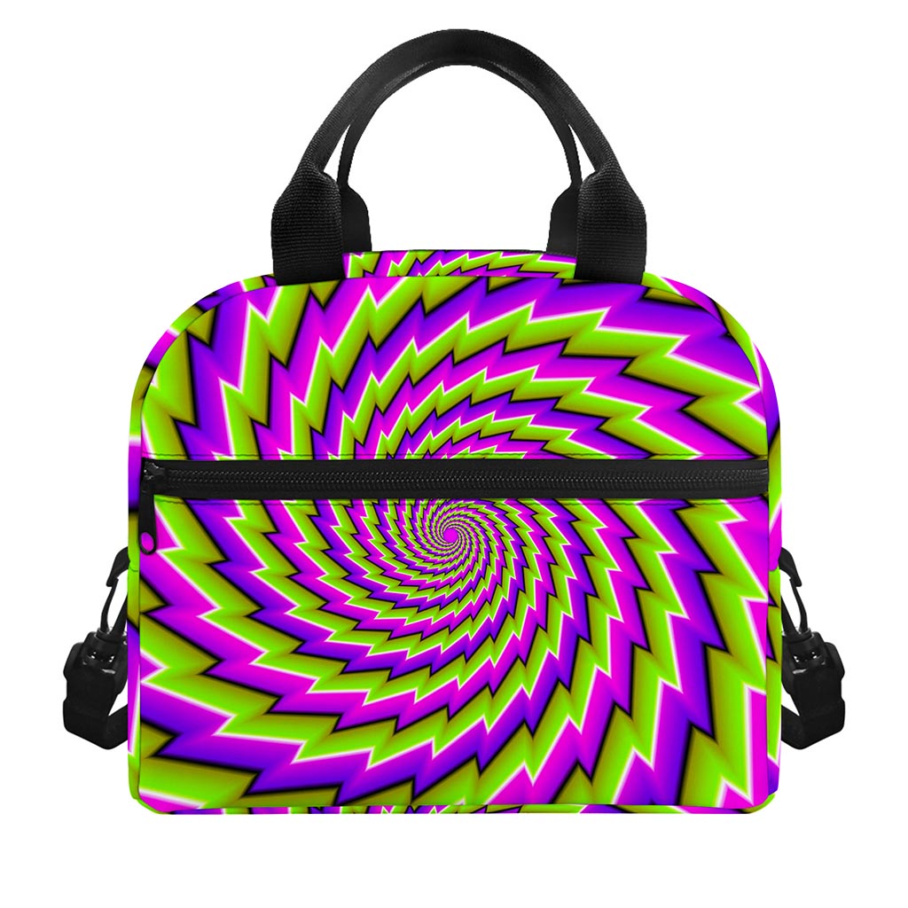 Green Twisted Moving Optical Illusion Insulated Lunch Bag