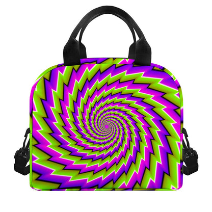 Green Twisted Moving Optical Illusion Insulated Lunch Bag