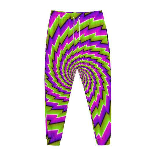 Green Twisted Moving Optical Illusion Jogger Pants