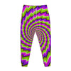 Green Twisted Moving Optical Illusion Jogger Pants