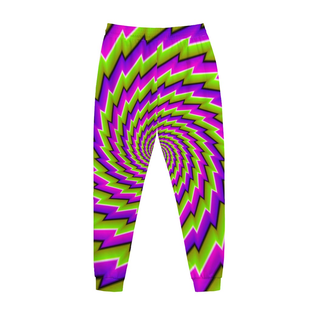 Green Twisted Moving Optical Illusion Jogger Pants