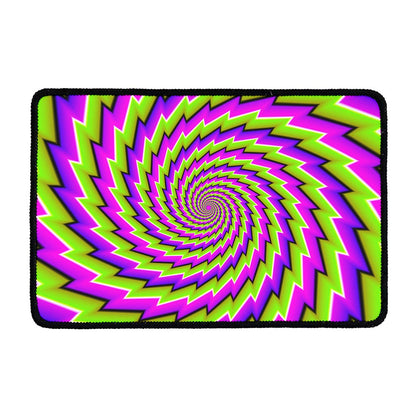 Green Twisted Moving Optical Illusion Kitchen Mat