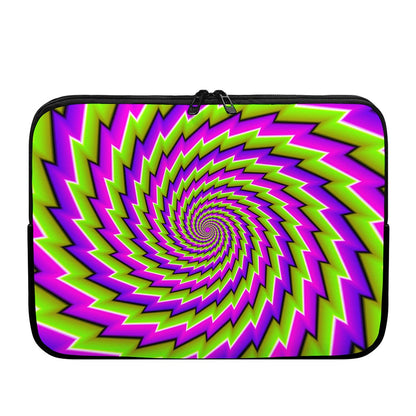 Green Twisted Moving Optical Illusion Laptop Sleeve