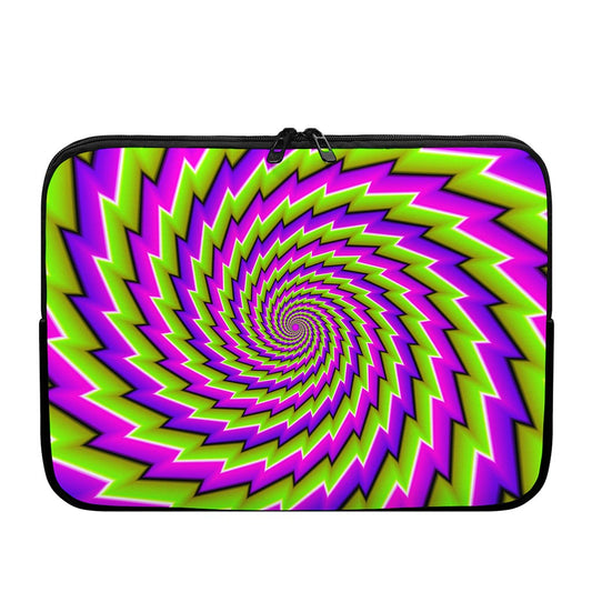 Green Twisted Moving Optical Illusion Laptop Sleeve