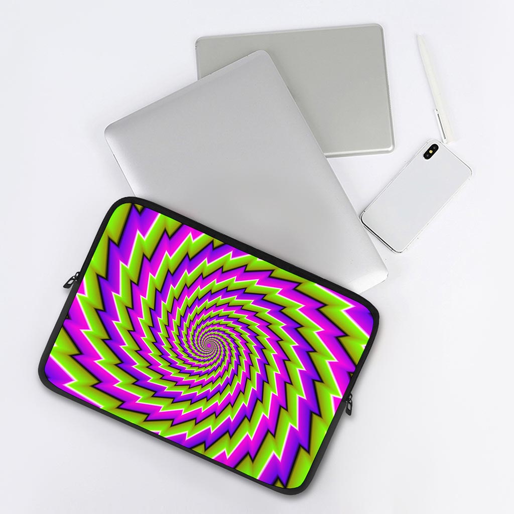 Green Twisted Moving Optical Illusion Laptop Sleeve