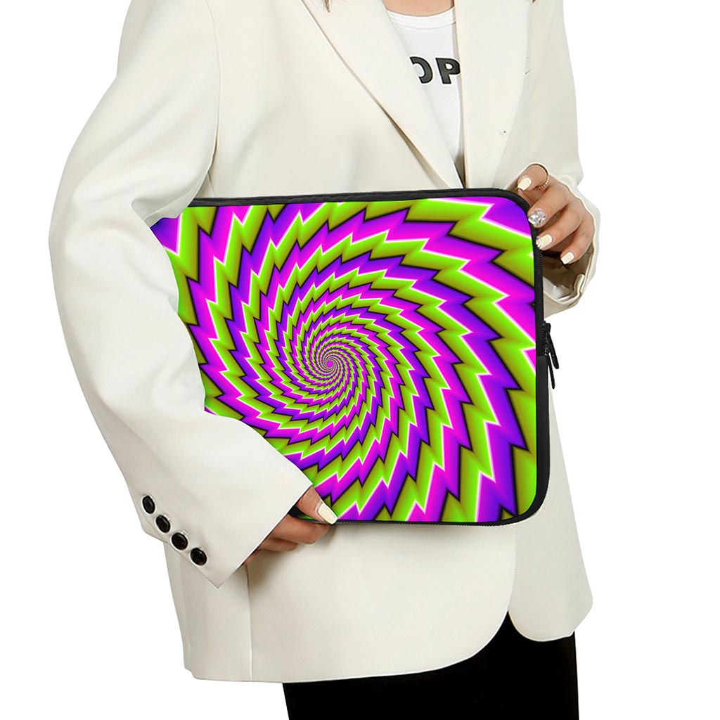 Green Twisted Moving Optical Illusion Laptop Sleeve