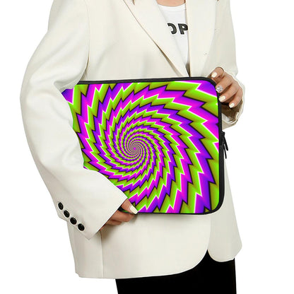 Green Twisted Moving Optical Illusion Laptop Sleeve