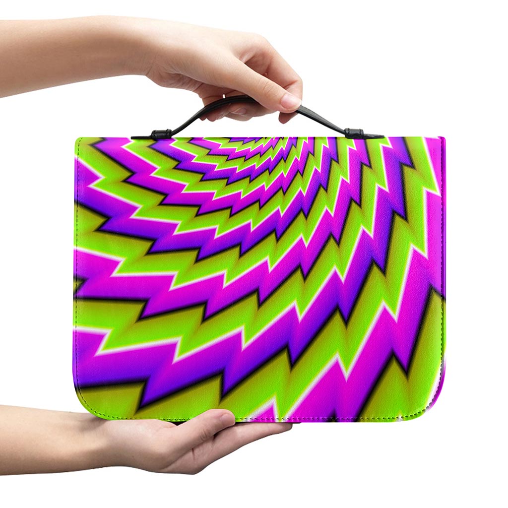 Green Twisted Moving Optical Illusion Leather Bible Cover