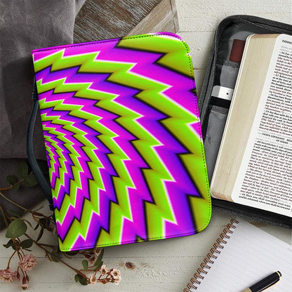Green Twisted Moving Optical Illusion Leather Bible Cover
