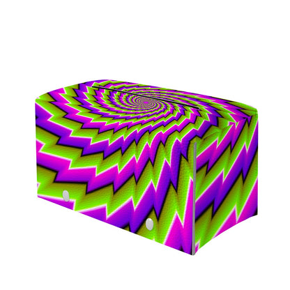 Green Twisted Moving Optical Illusion Leather Tissue Box Cover