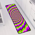 Green Twisted Moving Optical Illusion Long Kitchen Mat
