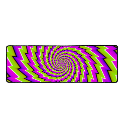Green Twisted Moving Optical Illusion Long Kitchen Mat