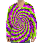 Green Twisted Moving Optical Illusion Long Sleeve Baseball Jersey