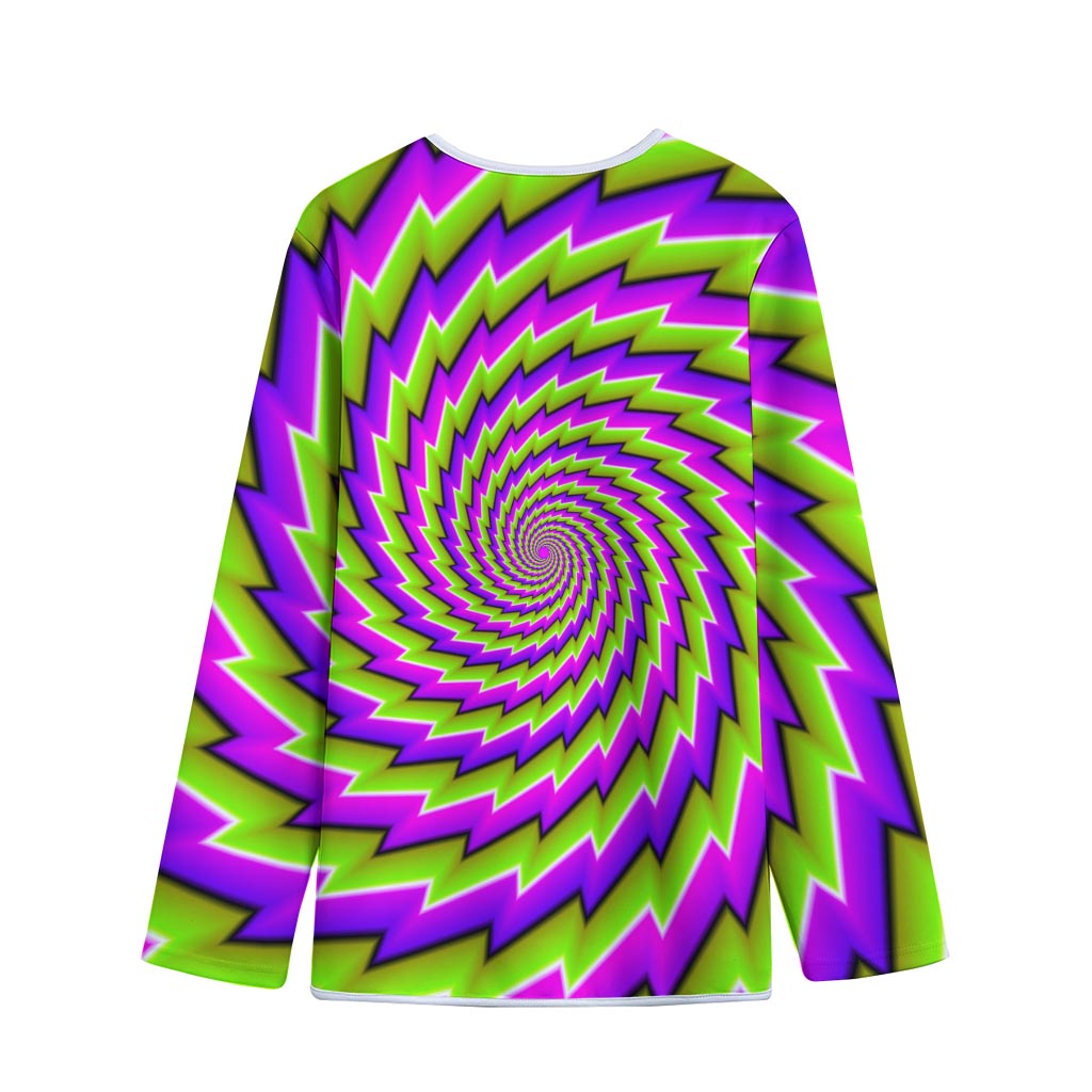 Green Twisted Moving Optical Illusion Long Sleeve Short Coat