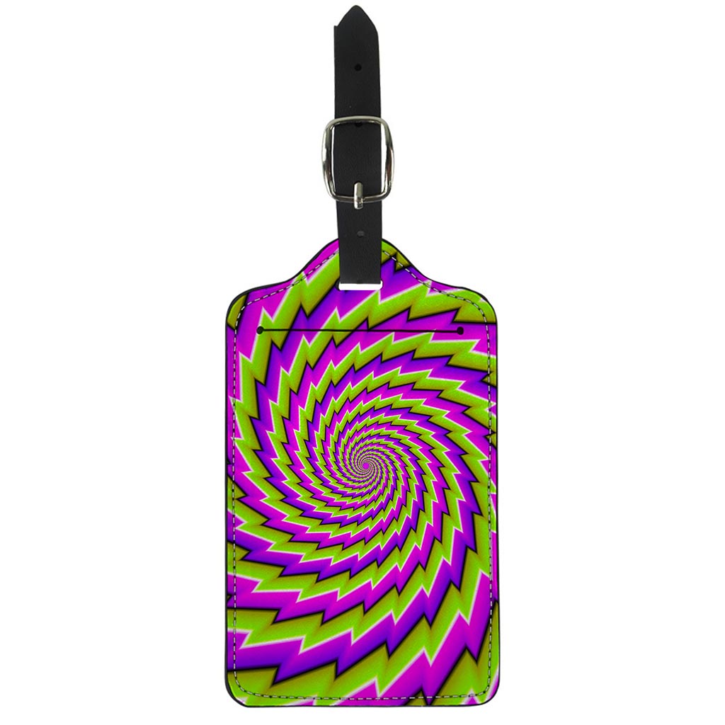 Green Twisted Moving Optical Illusion Luggage Tag