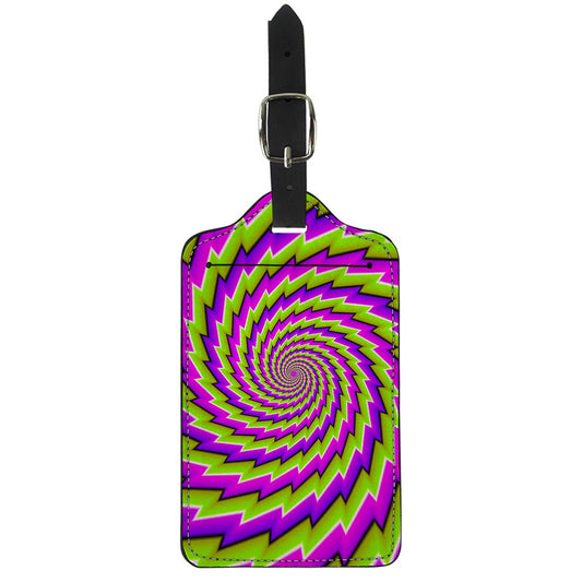 Green Twisted Moving Optical Illusion Luggage Tag