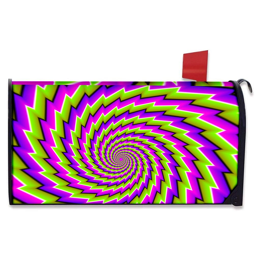 Green Twisted Moving Optical Illusion Mailbox Cover