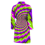 Green Twisted Moving Optical Illusion Men's Bathrobe