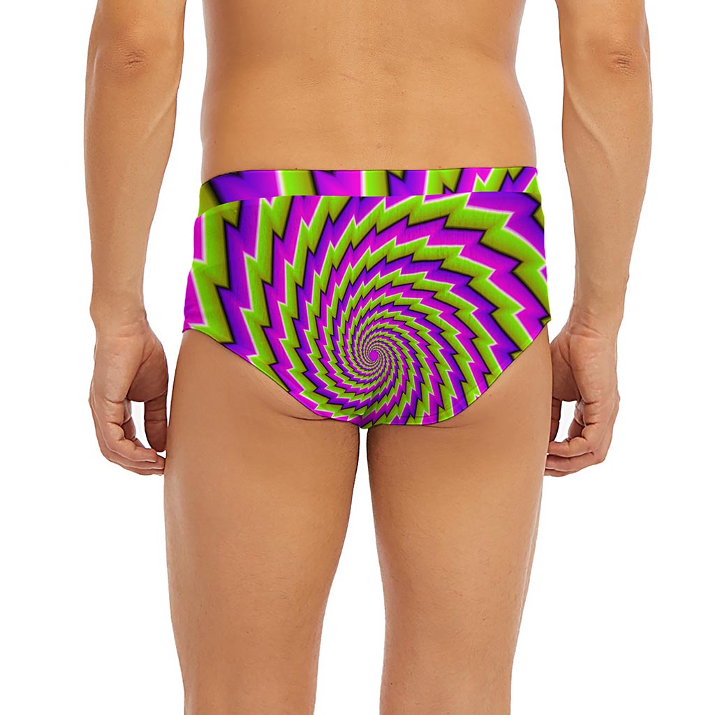 Green Twisted Moving Optical Illusion Men's Briefs
