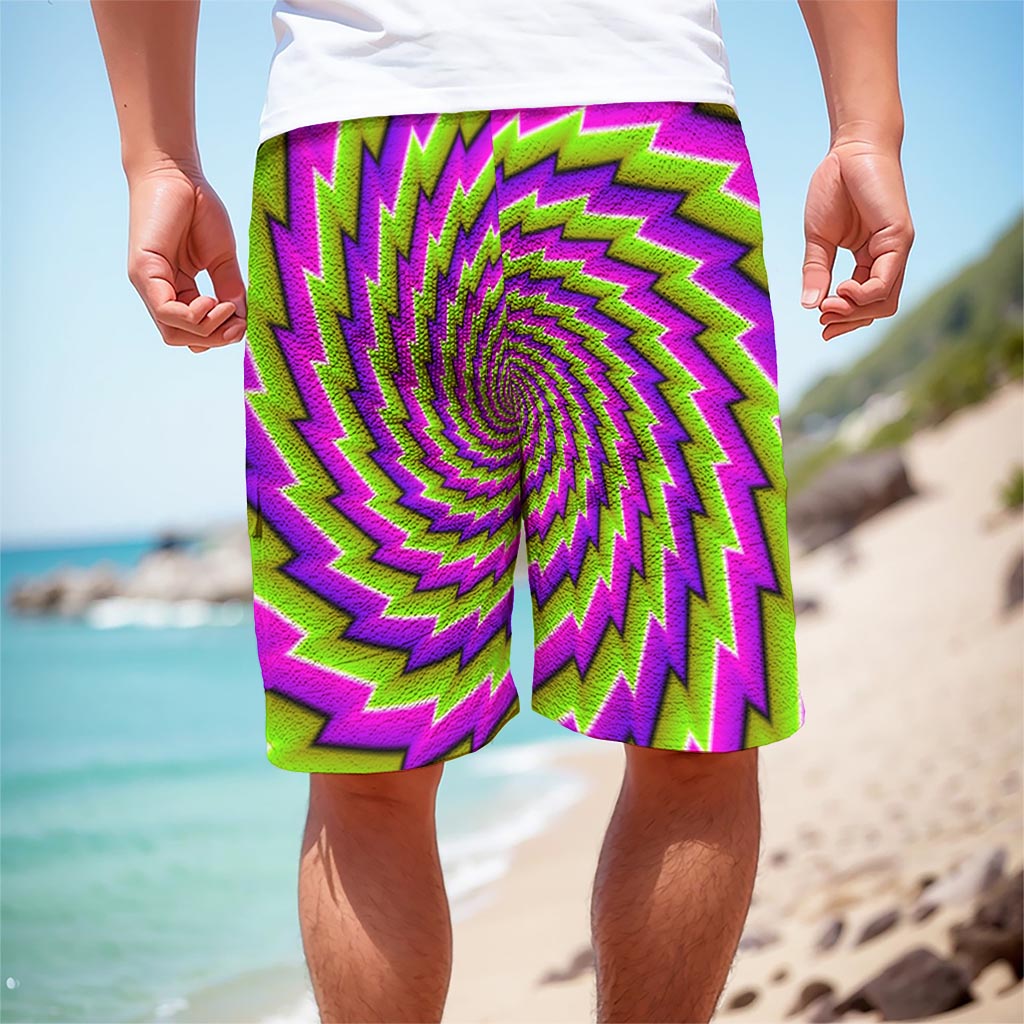 Green Twisted Moving Optical Illusion Men's Cargo Shorts