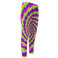 Green Twisted Moving Optical Illusion Men's Compression Pants