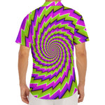 Green Twisted Moving Optical Illusion Men's Deep V-Neck Shirt